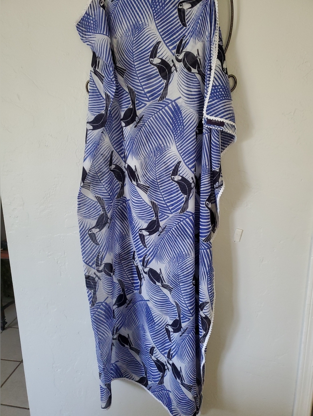 Blue Toucan Print Lightweight Wrap Scarf